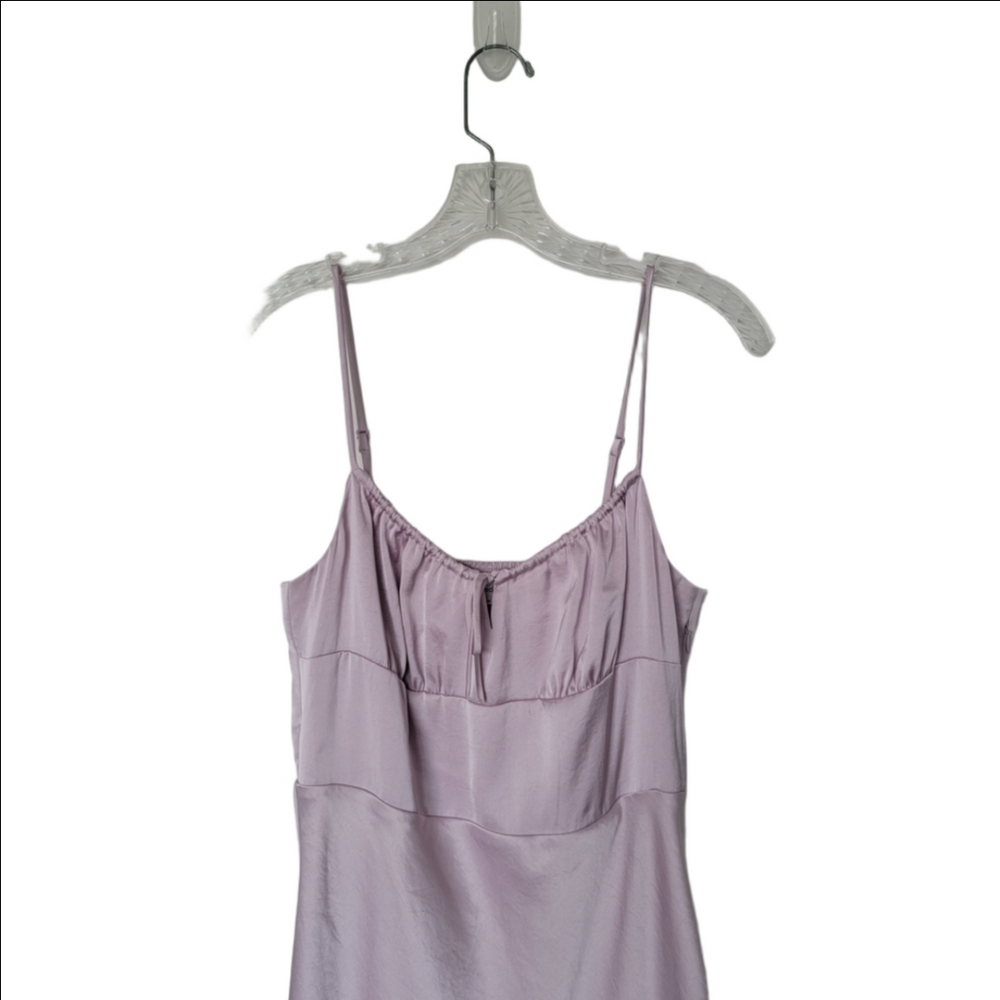 ARITZIA Wilfred Lilac Bellow Satin Slip Dress with Spaghetti Straps - Picture 3 of 9